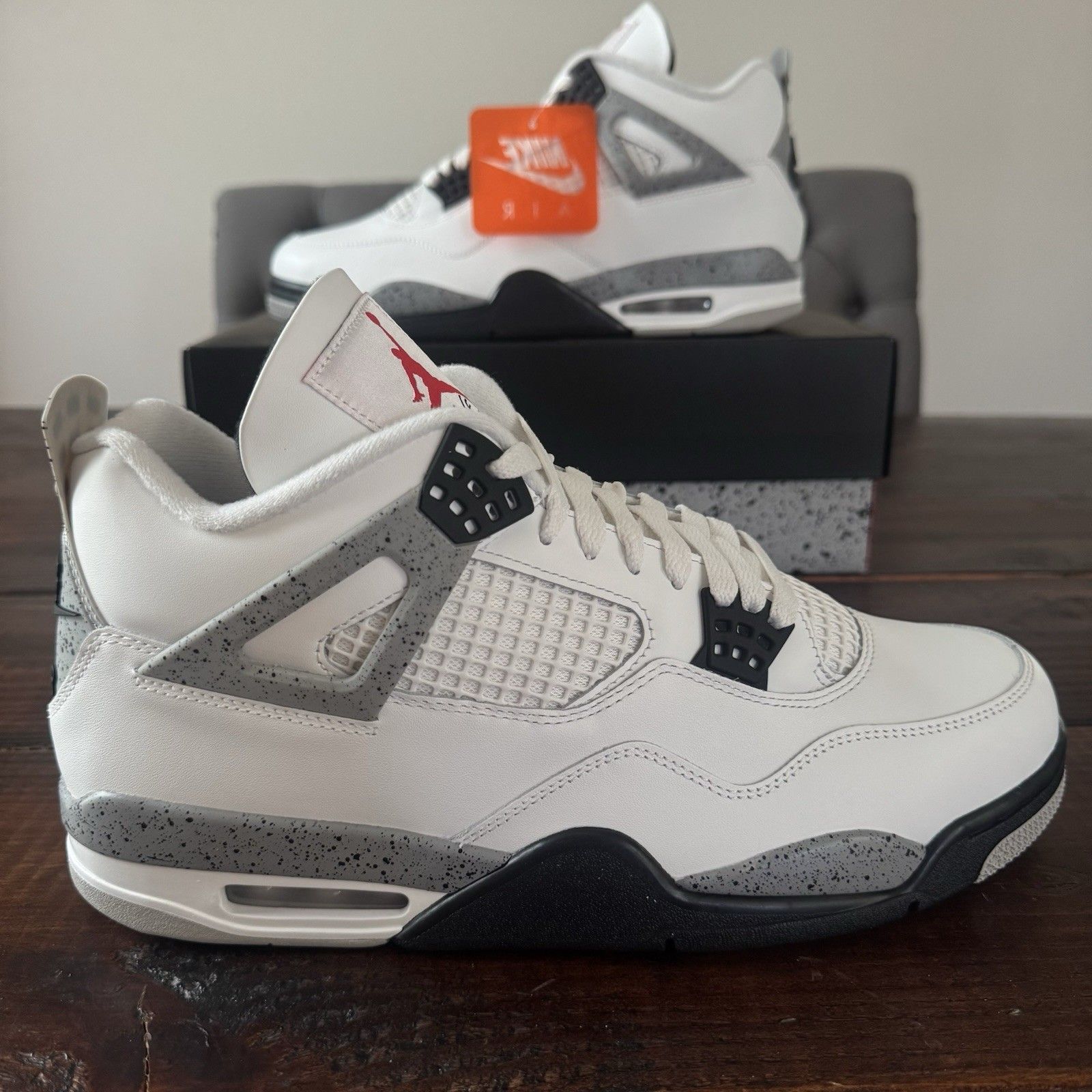 Air Jordan Retro 4 White Cement Shoes